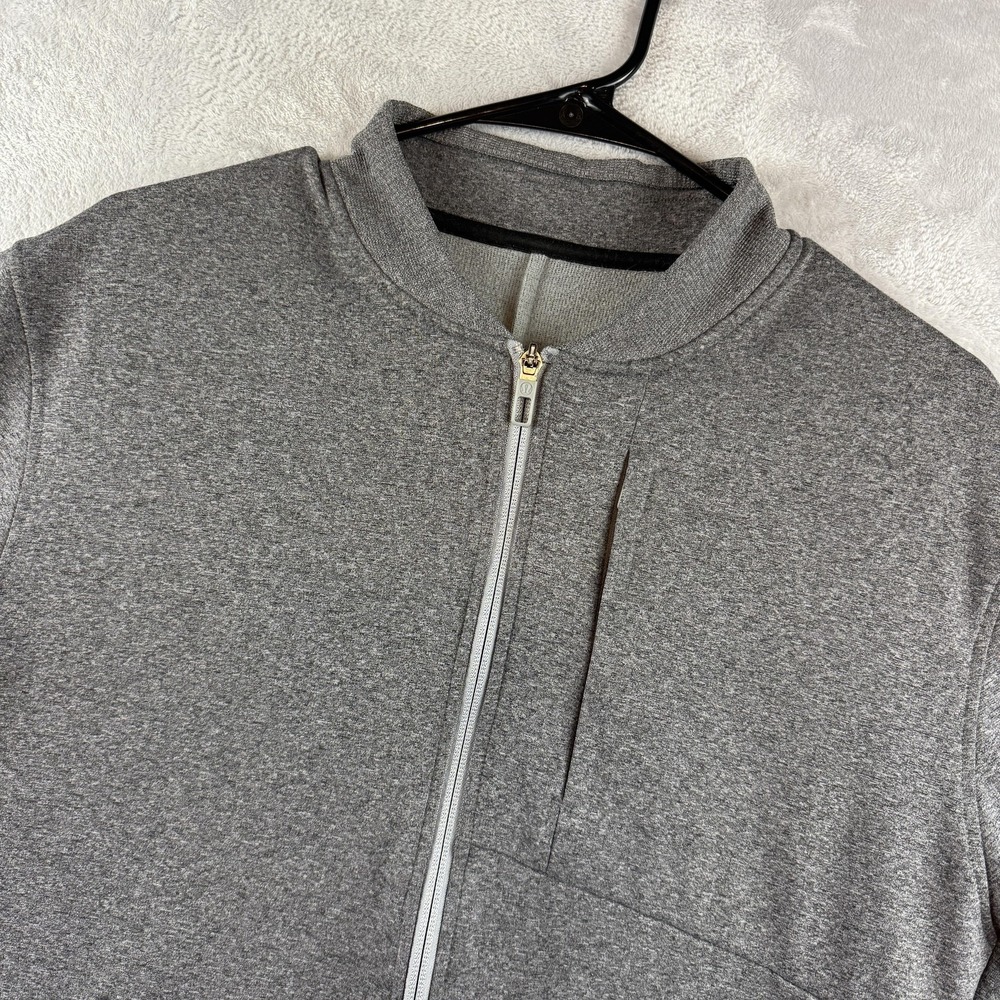 Lululemon Jacket Mens Large Gray City Sweat Bomber Commute Full Zip Training